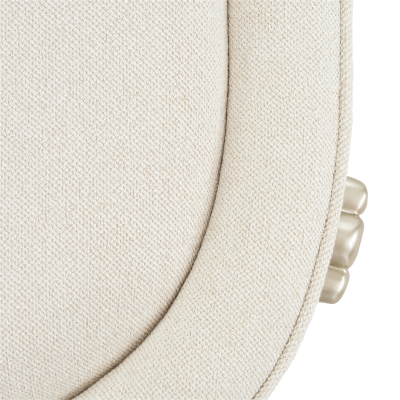 Camellia Field Chenille Accent Bench - Cornsilk/Champagne