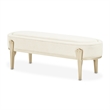 Camellia Field Chenille Accent Bench - Cornsilk/Champagne