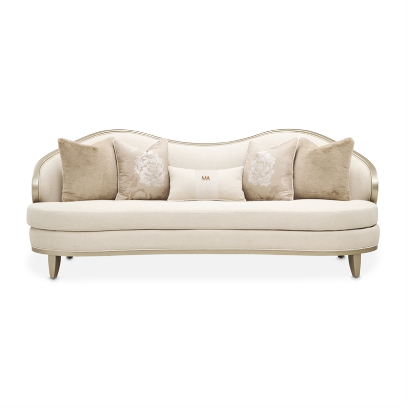Camellia Field Chenille 3-Seater Sofa - Cornsilk/Caramel