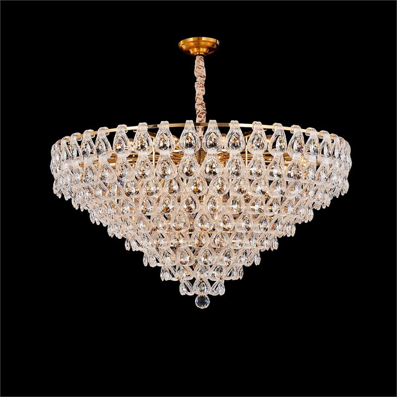 Gala 28-Light Round LED Chandelier - Gold