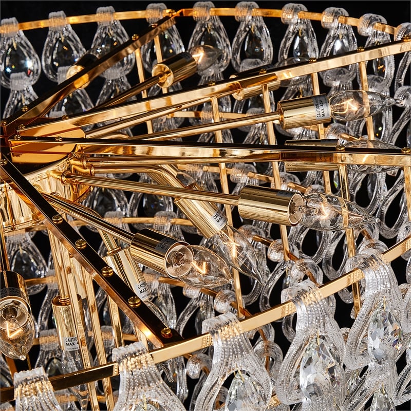 Gala 28-Light Round LED Chandelier - Gold