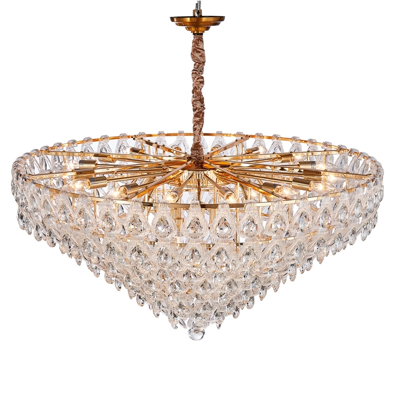Gala 28-Light Round LED Chandelier - Gold