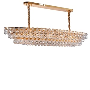 Gala 14-Light Rectangular LED Chandelier - Gold