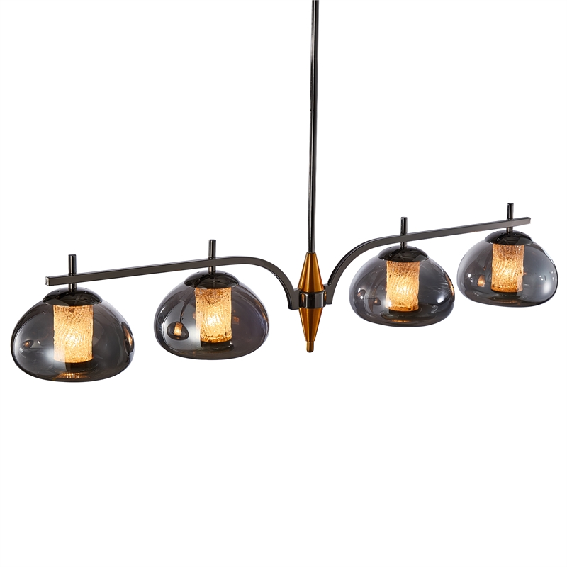 Ember 4-Light LED Chandelier - Smoke/Black Pearl