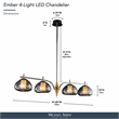 Ember 4-Light LED Chandelier - Smoke/Black Pearl