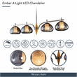 Ember 4-Light LED Chandelier - Smoke/Black Pearl