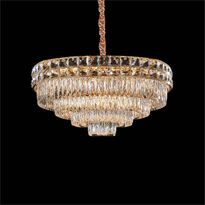 Soleil 22-Light Crystal Chandelier - Gold