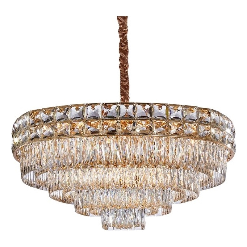 Soleil 22-Light Crystal Chandelier - Gold
