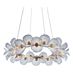 Brisa 39&quot Wide Round LED Chandelier - Ocean Blue/Bronze