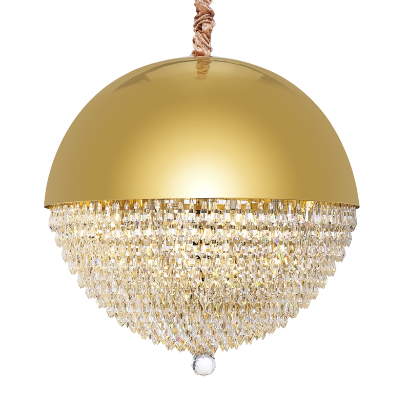 Eclipse LED Crystal and Metal Chandelier - Gold
