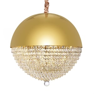 Eclipse LED Crystal and Metal Chandelier - Gold