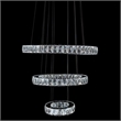 Asteroids 3-Ring Modern LED Crystal Chandelier - Chrome