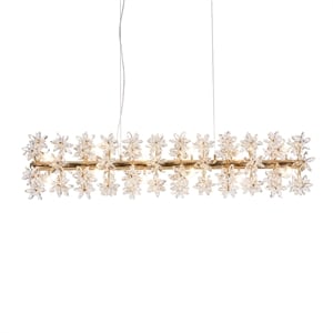 Bouquet 18-Light Rectangular Crystal Chandelier - Gold