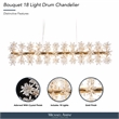 Bouquet 18-Light Rectangular Crystal Chandelier - Gold