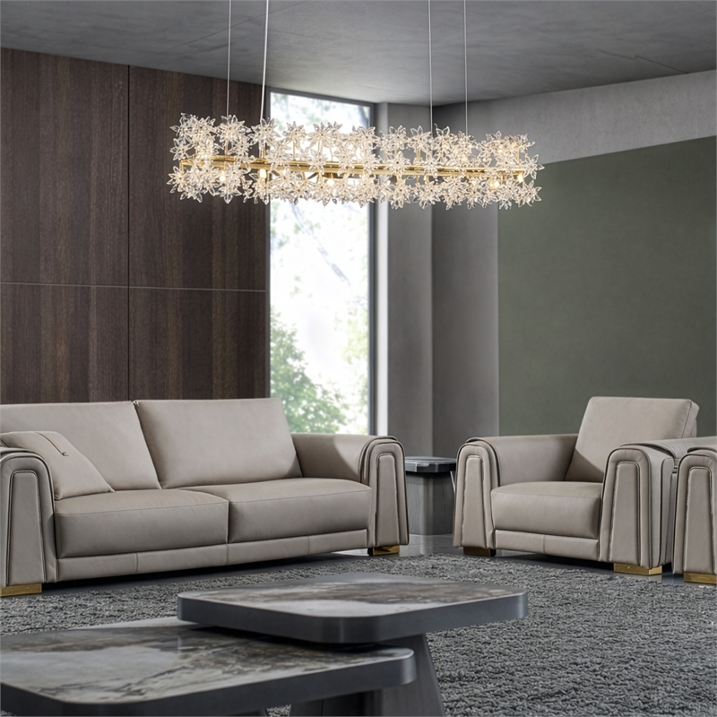 Bouquet 18-Light Rectangular Crystal Chandelier - Gold
