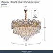 Regalia 13-Light Crystal Chandelier - Gold