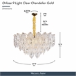 Orlisse 9-Light Acrylic Chandelier - Gold