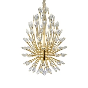 Astra 34&quot Tall LED Crystal Chandelier - Gold