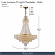 Luxe Lumiere 21-Light Crystal Chandelier - Gold