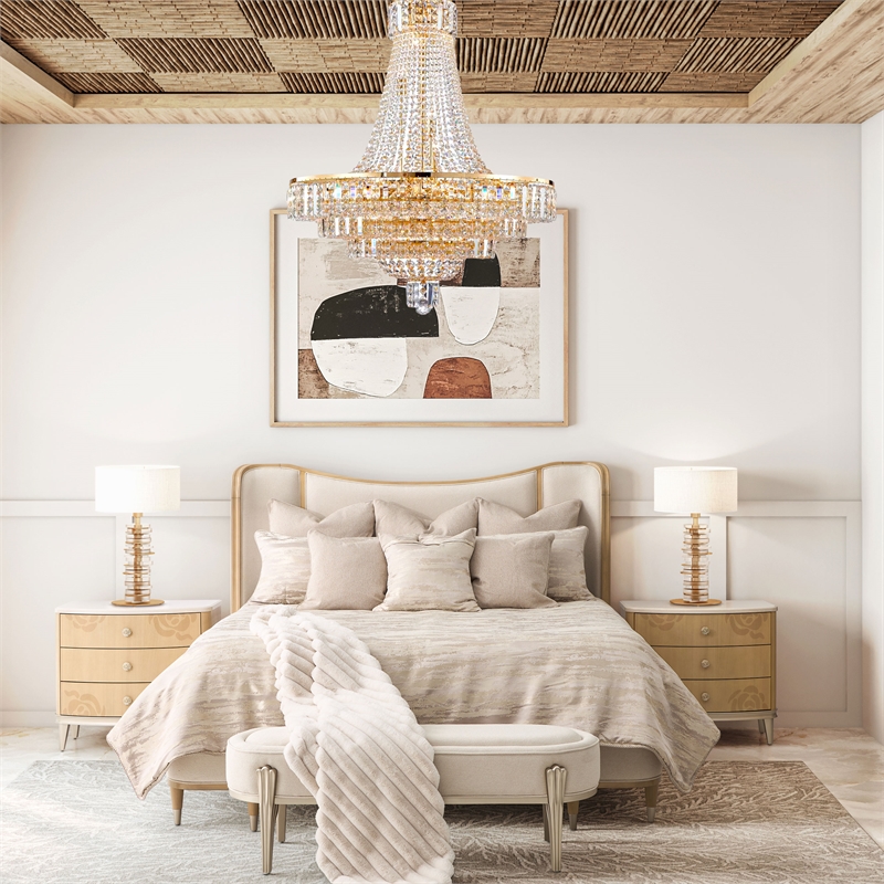 Luxe Lumiere 21-Light Crystal Chandelier - Gold