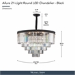 Allure 21-Light Round Crystal Chandelier - Matte Black