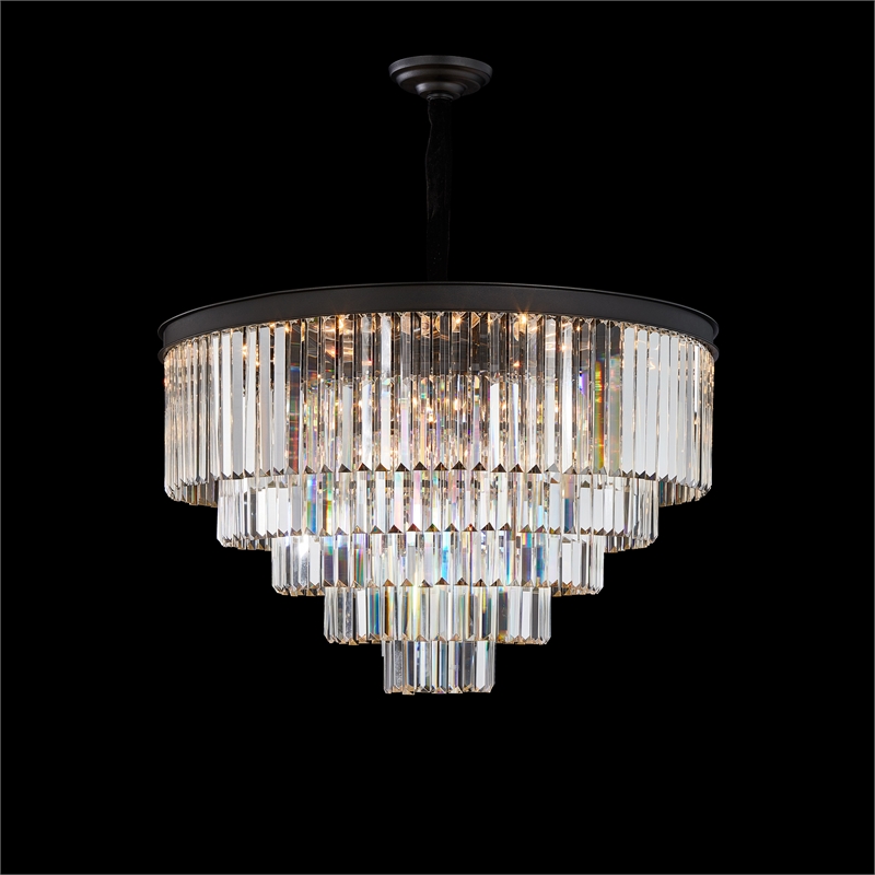 Allure 21-Light Round Crystal Chandelier - Matte Black