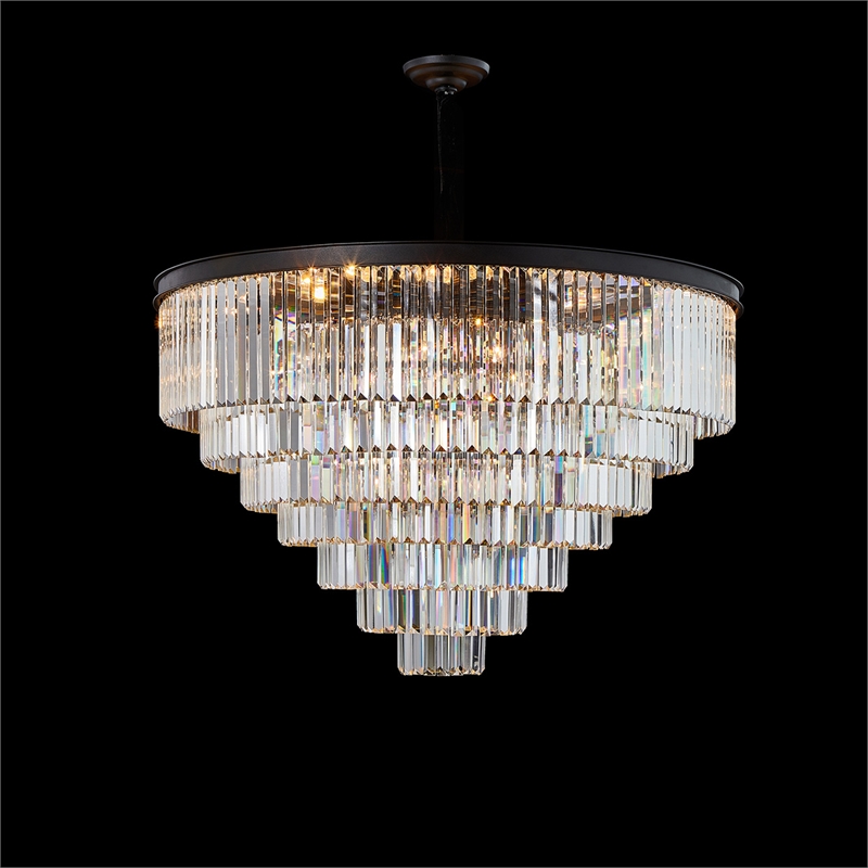 Allure 28-Light Round Crystal Chandelier - Matte Black