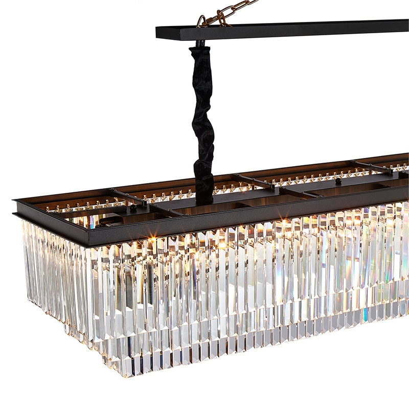Allure 20-Light Rectangular Crystal Chandelier - Matte Black