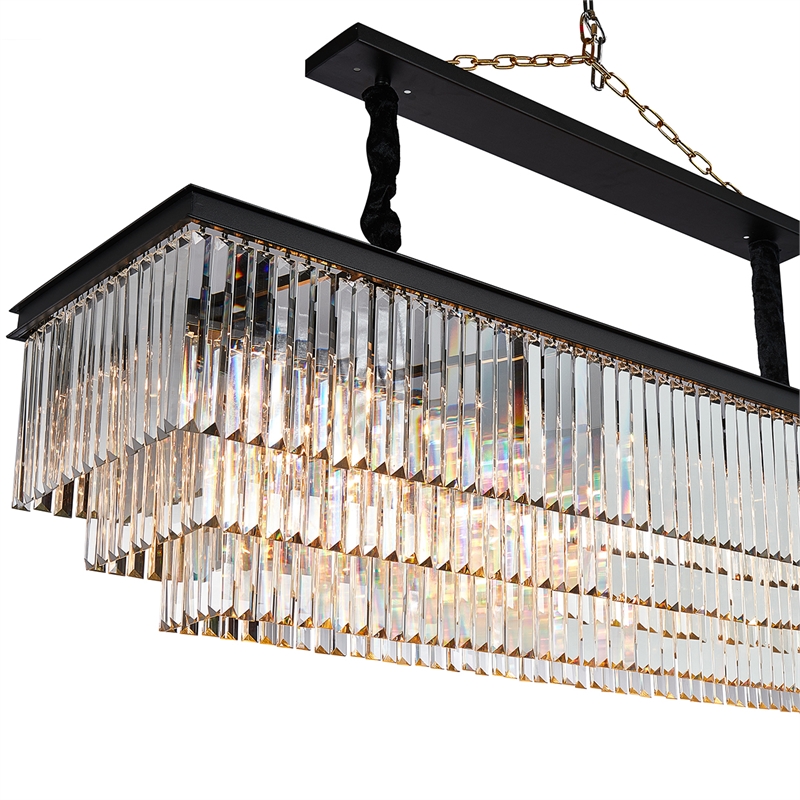 Allure 20-Light Rectangular Crystal Chandelier - Matte Black