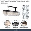 Allure 20-Light Rectangular Crystal Chandelier - Matte Black