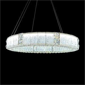 Mina 31&quot Wide Round Crystal LED Chandelier