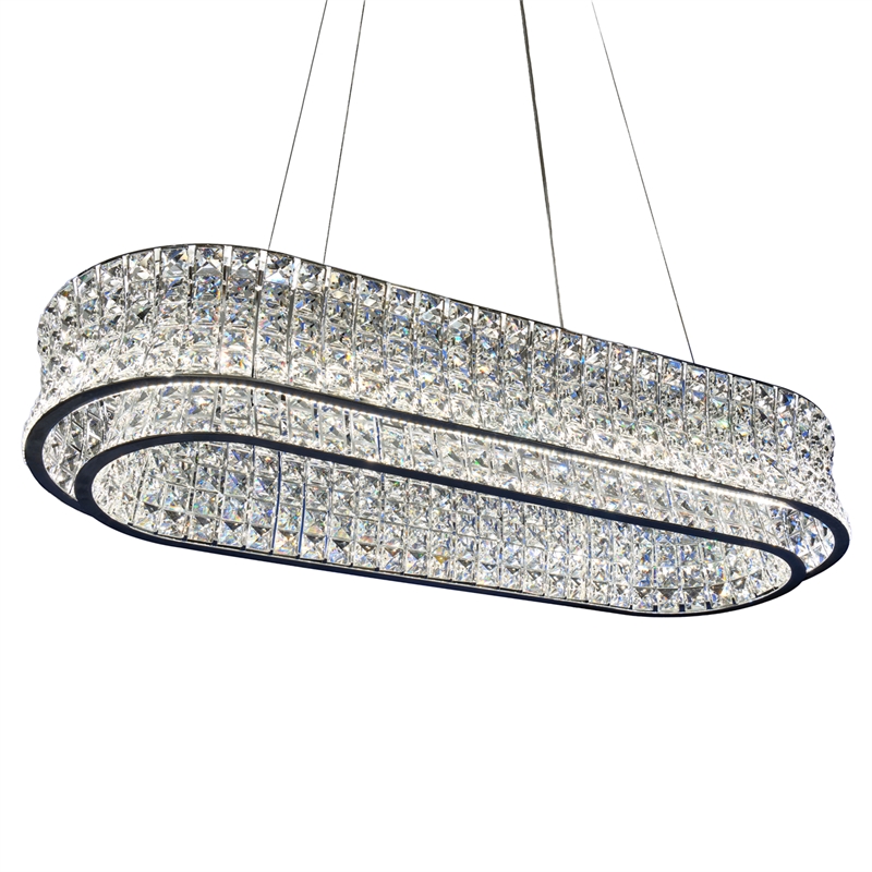 Galaxy Oval LED Crystal Chandelier - Chrome