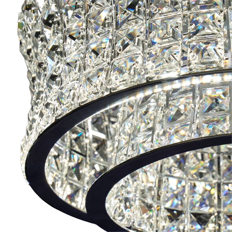 Galaxy Oval LED Crystal Chandelier - Chrome