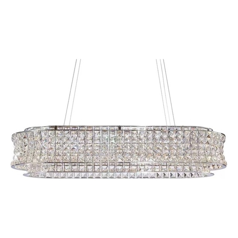 Galaxy Oval LED Crystal Chandelier - Chrome