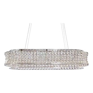 Galaxy Oval LED Crystal Chandelier - Chrome