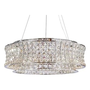 Galaxy 24&quot Round LED Crystal Chandelier - Chrome