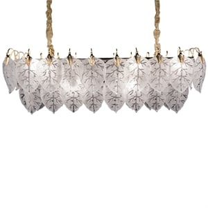 Autumn 12-Light Rectangular Chandelier - Frost/Gold