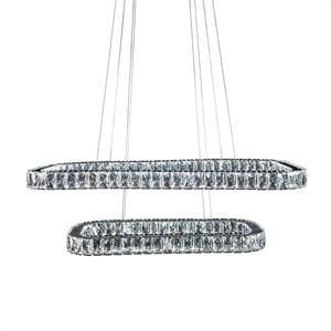 Enterprise Modern Rectangular Crystal Chandelier - Chrome
