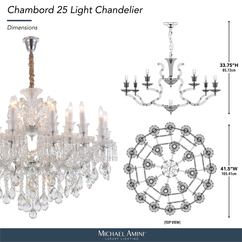 Chambord 25-Light Traditional Crystal Chandelier