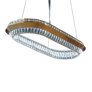 Base Camp Oval Crystal LED Chandelier - Gold