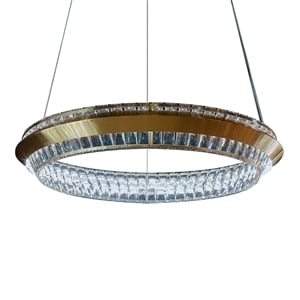 Base Camp Round 31&quot Crystal LED Chandelier