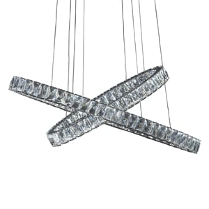 Crossover Modern Crystal LED Chandelier - Chrome