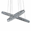 Crossover Modern Crystal LED Chandelier - Chrome