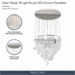 Sheer Waves 18-Light Modern LED Chandelier - Chrome