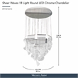 Sheer Waves 18-Light Modern LED Chandelier - Chrome