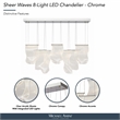 Sheer Waves 8-Light Modern LED Chandelier - Chrome