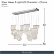 Sheer Waves 8-Light Modern LED Chandelier - Chrome