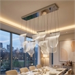 Sheer Waves 8-Light Modern LED Chandelier - Chrome
