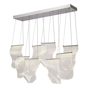 Sheer Waves 8-Light Modern LED Chandelier - Chrome