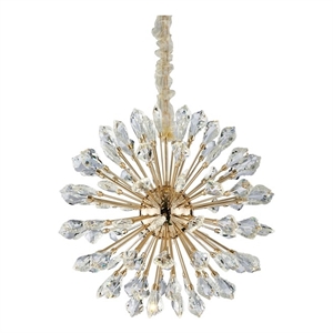 Solara 24&quot Round Crystal LED Chandelier - Gold